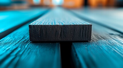 A close up of a wooden plank, highlighting its texture and detail, perfect for construction or flooring projects