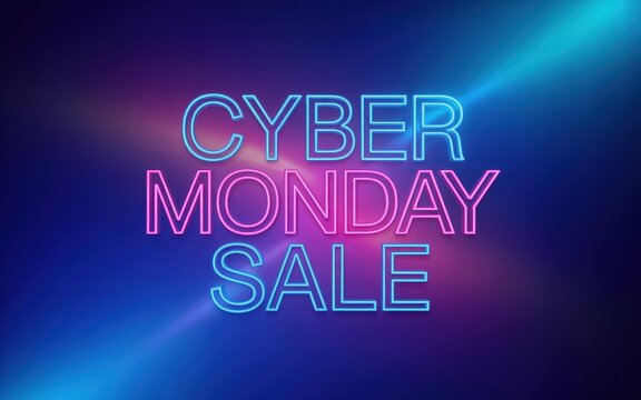 Cyber monday sale neon sign cyber monday deals online shopping promotion discount offer special offer