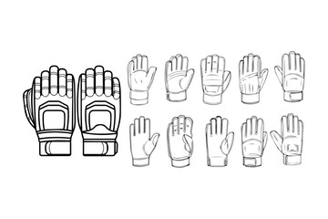 cricket gloves, keeper gloves silhouettes pack