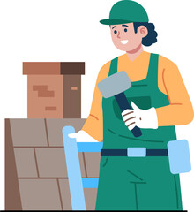 roof technician character illustration