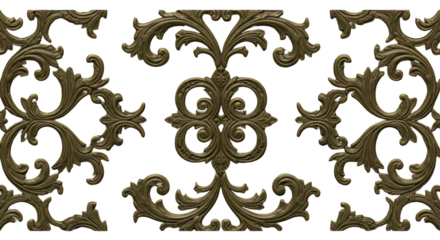 Intricate Ornamental Design: A detailed pattern showcases a classical, elegant aesthetic, perfect for adding a touch of sophistication to any design project.