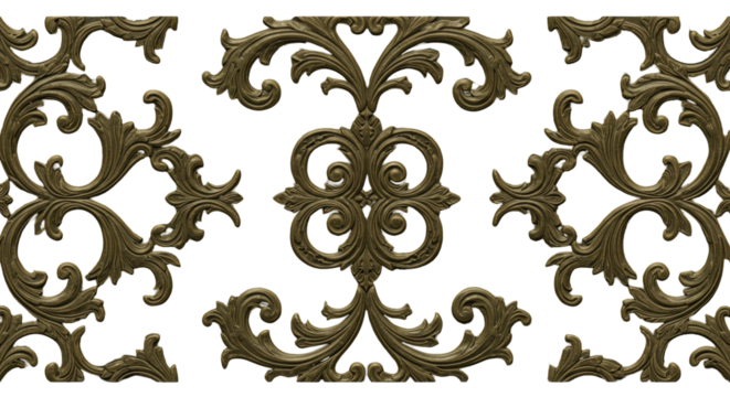 Intricate Ornamental Design: A detailed pattern showcases a classical, elegant aesthetic, perfect for adding a touch of sophistication to any design project.