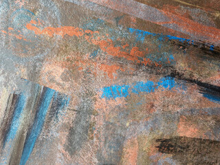 Chaotic pattern painted with paints. Abstract colorful painting