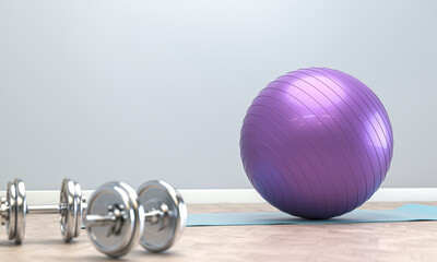 Fitness equipment for home workout 3d