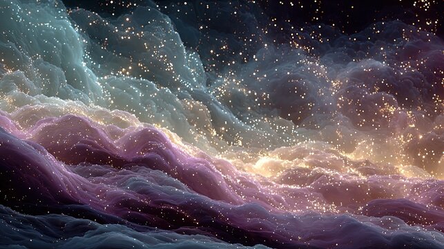 Luminous abstract background architecture lines in deep space celestial glow starry nebula backdrop