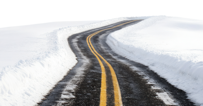 PNG Snow landscape isolated highway. - Powered by Adobe