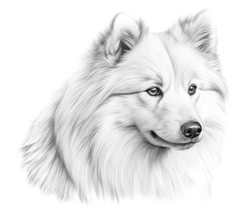 Naklejka premium PNG Vintage fluffy dog drawing sketch mammal.
