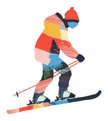 Obraz premium PNG Boy playing ski abstract sports skiing.