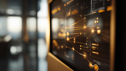 Futuristic Digital Dashboard Concept with Cozy High-Tech Interface and Soft Glowing Data Elements