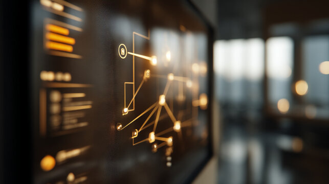 Futuristic Digital Dashboard Concept with Cozy High-Tech Interface and Soft Glowing Data Elements - Powered by Adobe