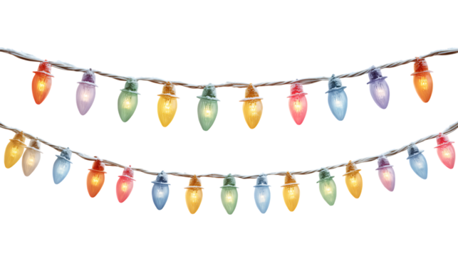 christmas light strings colourful