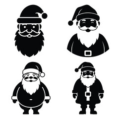 santa claus silhouette clipart set © Gajendro