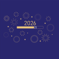 Happy New Year 2026 greeting card text Celebration background 