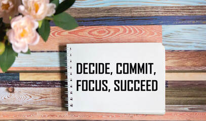 The Decide commit focus symbol for successful implementation. The conceptual word Decide Commit...