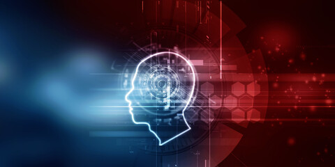 2d illustration digital Artificial mind concept