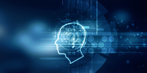 2d illustration digital Artificial mind concept