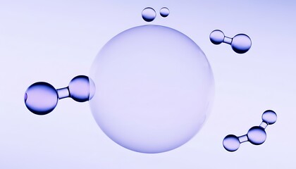 Abstract representation of a large central molecule interacting with smaller molecules in a scientific or medical context