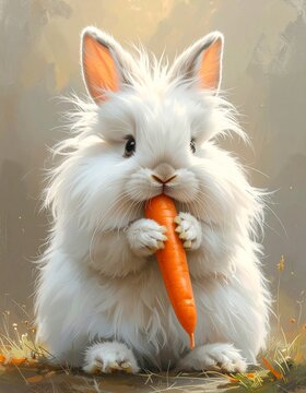 Ein flauschiges Angora-Kaninchen