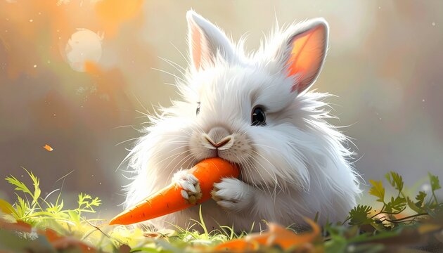 Ein flauschiges Angora-Kaninchen