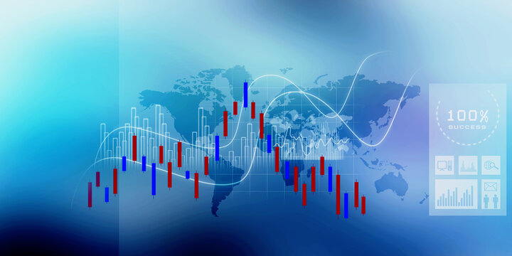 2d illustration Stock market online business concept. business Graph 