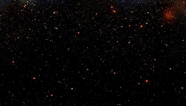Cosmic deep space view with glowing stars and nebulae in orange and red hues against black background, perfect for astronomy or science themes.