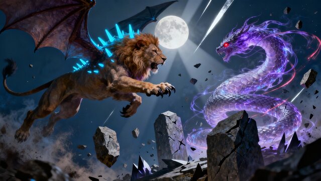 Starlit Manticore vs Serpentine Beast