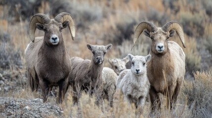 Bighorn Sheep Family Portrait