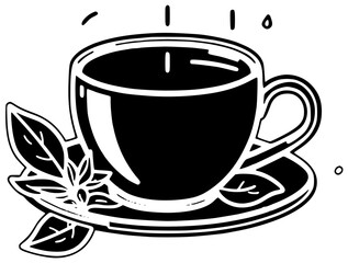 mint illustration green silhouette tea logo leaf icon herb outline fresh herbal healthy nature organic plant natural aroma peppermint shape women vector graphic background