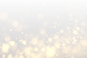 Glittering gold dust overlays create a sparkling festive effect. Soft bokeh circles float in glowing light. Perfect for holiday and luxury designs. PNG