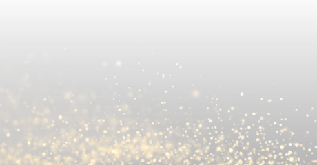 Sparkling golden dust floats over bokeh lights. Tiny glitter glimmers gently. Perfect overlay for Christmas, New Year, or celebration graphics. PNG