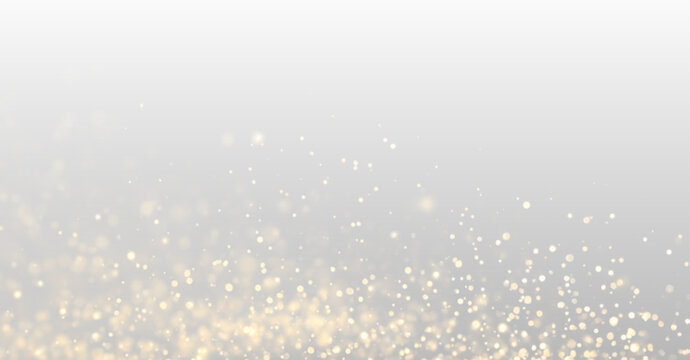Sparkling golden dust floats over bokeh lights. Tiny glitter glimmers gently. Perfect overlay for Christmas, New Year, or celebration graphics. PNG