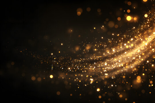 Warm golden bokeh background. Soft glowing particles create a gentle shimmering atmosphere with elegant sparkle. Christmas lights background - Powered by Adobe