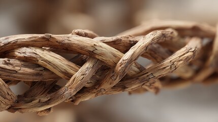 Intertwined Dry Branches Close Up