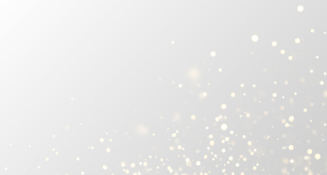 Sparkling gold dust floats across glowing bokeh circles. Tiny glitter particles shimmer gently. Perfect overlay for festive and luxury graphics. PNG