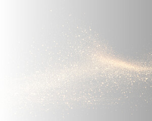 Shimmering golden bokeh sparkles float gently across a luminous background. Tiny glitter dust shimmers softly. Elegant overlay for holiday or luxury designs. PNG