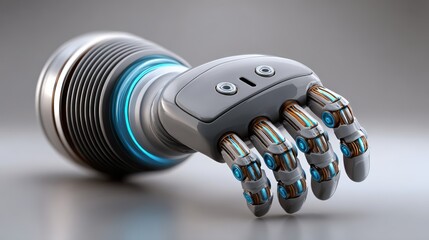 A futuristic robotic hand showcasing advanced technology, ideal for articles on robotics, AI, or innovation, It can also be used in marketing materials for tech products or educational content,