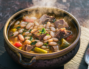 Sopa da Pedra &ndash; Traditional Portuguese Stone Soup with Meat and Beans