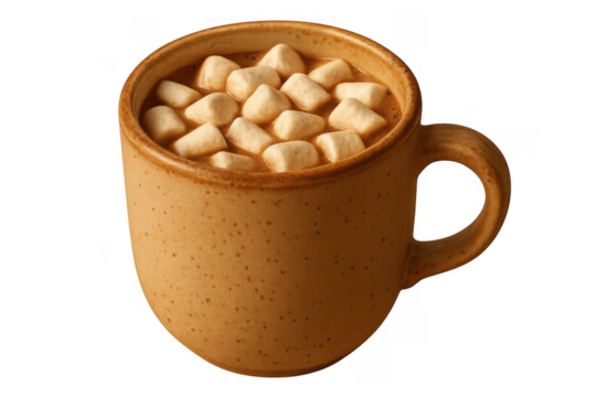 Hot cocoa drink with marshmallows in ceramic mug - Powered by Adobe