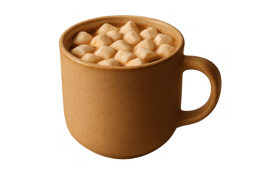 Hot chocolate with marshmallows in ceramic mug