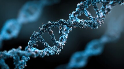 Blue DNA helix abstract science background