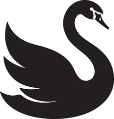 Simple swan icon logo design. Vector Black silhouettes. with white background
