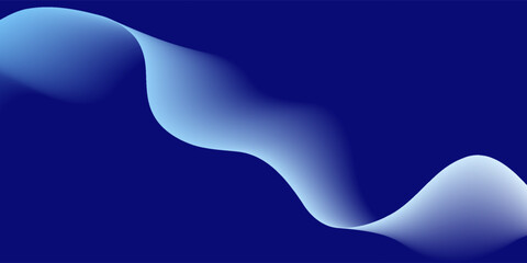 Curve shape flow vector abstract background in dark blue gradient, dynamic and speed concept, futuristic technology or motion art.