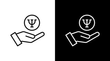 Psychology White Icon Set Design