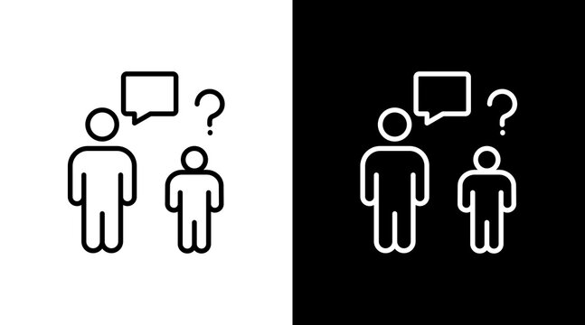 Youth Counseling White Icon Set Design