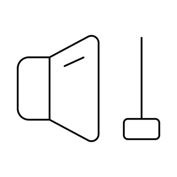 Low sound level. Line icon on white background, editable stroke