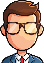 Obraz premium Pixel Art Avatar Of A Man With Glasses Wearing A Suit And Tie