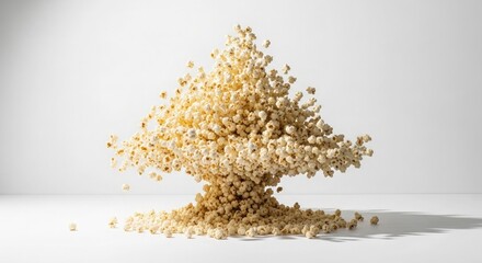Pile of popcorn on white background snack, cinema, festival, celebration