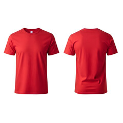 Red tshirt mockup, front and back view, perfect for design presentation