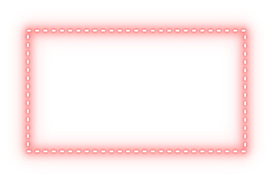 Pink glowing dotted rectangle frame for highlight boxes, aesthetic stickers, decorative borders, UI elements, and modern design overlays