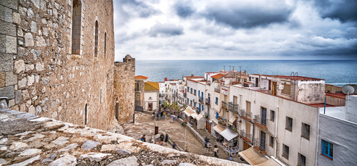Panoramic View from the Castle, Peñíscola, The Most Beautiful Villages in Spain, Costa de Azahar, Bajo Maestrazgo, Castellón, Comunidad Valenciana, Spain, Europe